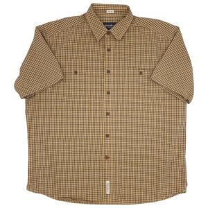 Eddie Bauer Shirt Mens XL Brown Plaid Button Up Short Sleeve Cool Dry Outdoor